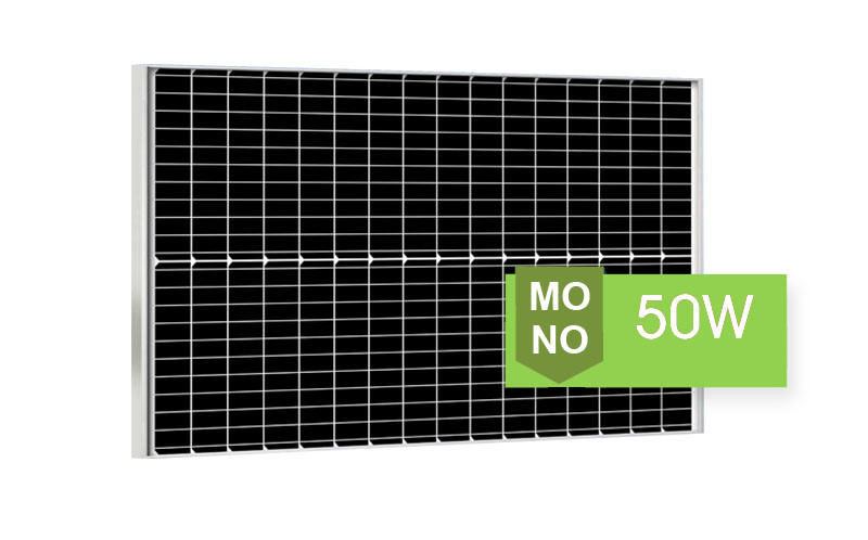 Panel solar Panel fotovoltaico Módulo de vidrio monocristalino 50W 32PCS Células solares Sistema de energía solar