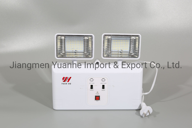 Luz de emergencia LED compacta de dos cabezales/puntos gemelos